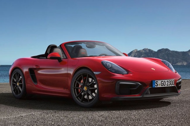 Porsche Cayman GTS a Boxster GTS 2014 na pravej strane Nový model Cayman GTS Boxster GTS 2014 vpravo
