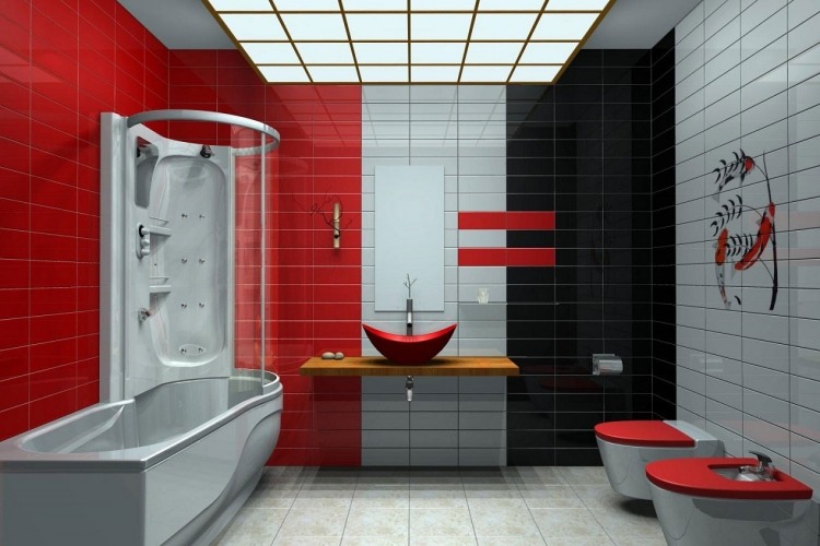best-color-bathroom-color-accents-red-grey-black