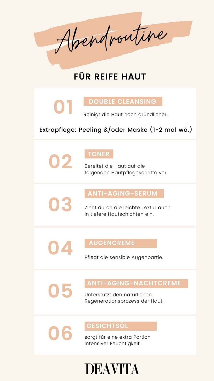 Najlepšia večerná starostlivosť o zrelú pleť