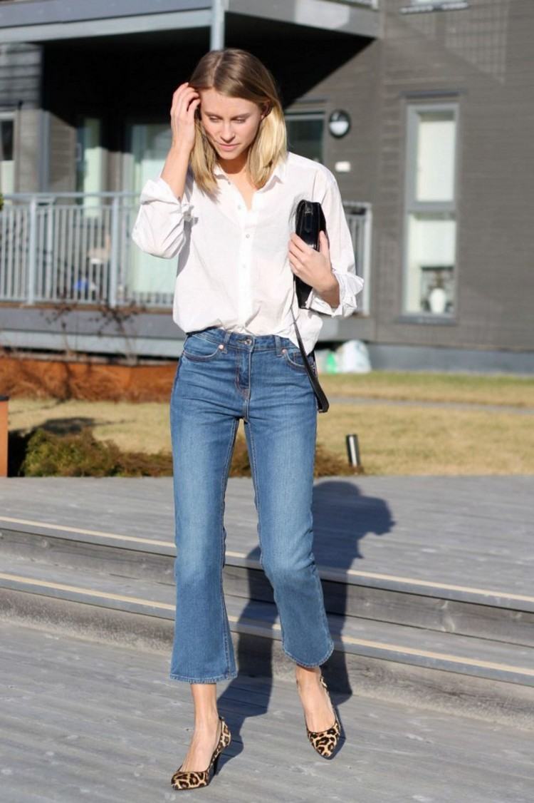 ako rifle trend 2021 bootcut nosenie s košeľu a leopard tlač čerpadlá