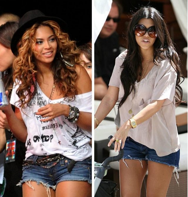 V horúcom Hollywoode sú šortky praktickým oblečením koláž-bionce-kraťasy-trendy-leto-2014