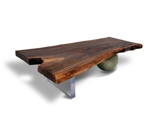 Konferenčný stolík masívne drevo plexisklo orech