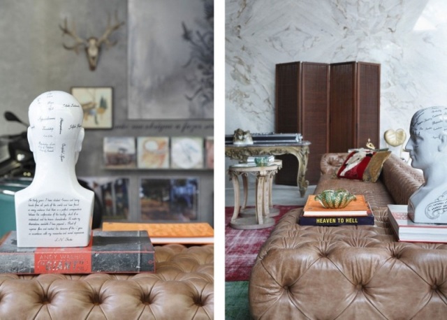 kožená sedacia súprava vytapetované triky mix v eklektickom štýle
