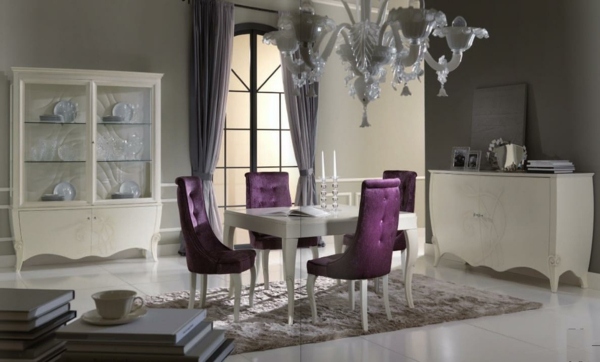 Kolekcia Première Classe stilema biela jedáleň fialový nábytok Première-Classe-Collection-stilema-biela-jedáleň-purpurový-nábytok