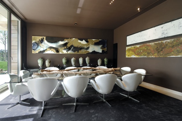 Moderný dizajn jedálne hnedý dizajn jedálne