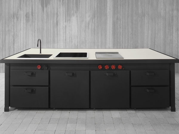 Nerezový kovový varný ostrovček mina minacciolo grafitový čierny Nerezový varný ostrovček mina minacciolo grafitový čierny