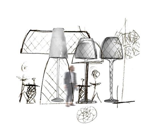 séria moderného osvetlenia od domu skizzen lampara