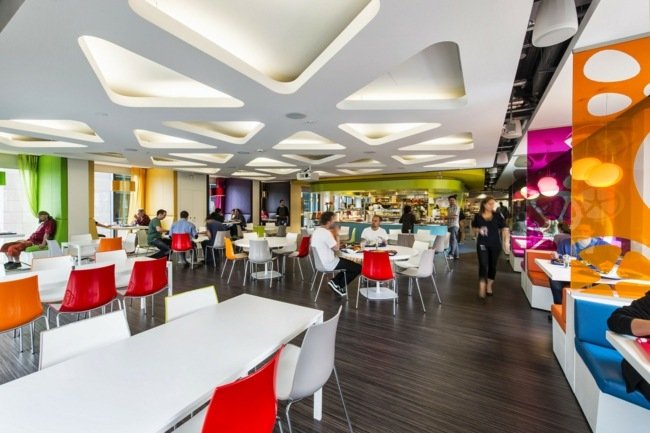 Interiér Google zafarbený na personálnu miestnosť