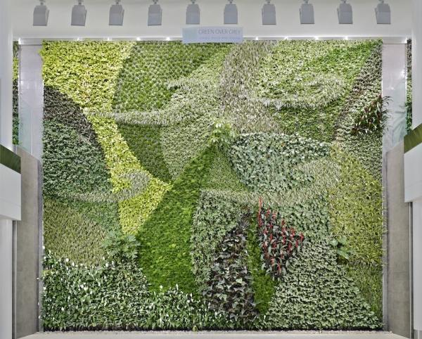 umelecké dielo vertikálna záhrada ako architektonický prvok