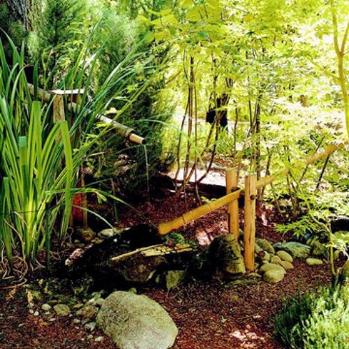 hlavné prvky japonská záhrada na samoobslužné plašenie jeleňov