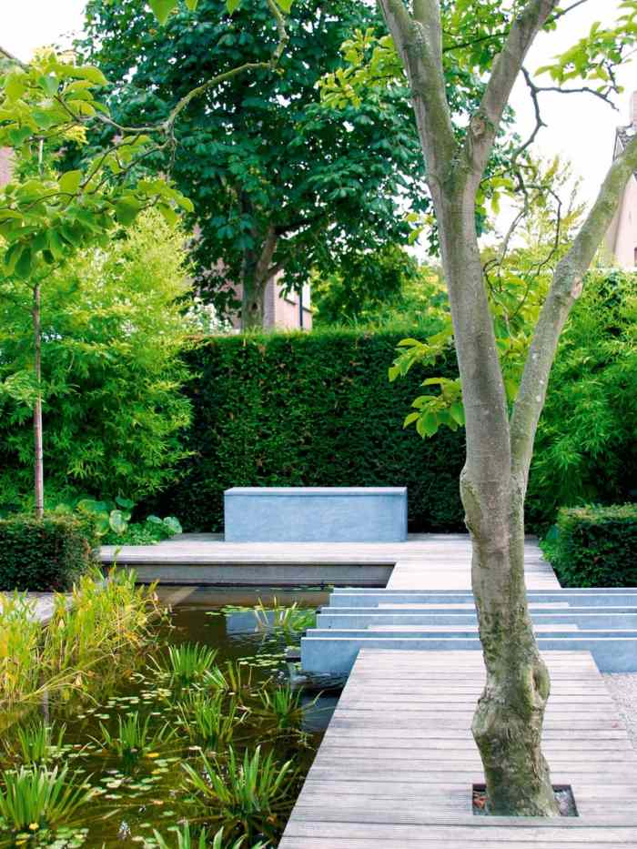 krajinný dizajn záhradný živý plot zelený rybník lesná cesta rastliny