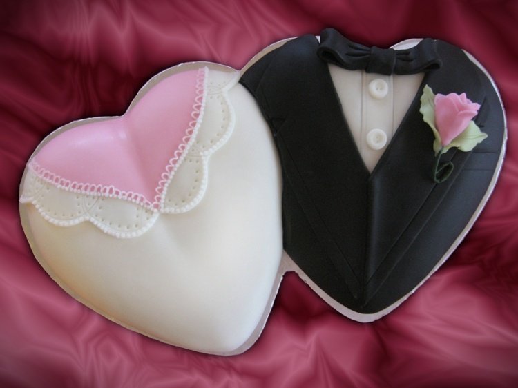 Motívy koláčov v Herforme - nevesta a ženích svadobná torta-srdce-nevesta-ženích-motív-originál-torta