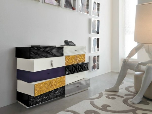 eklektický dizajn zlatá čierna biela originálna lampa