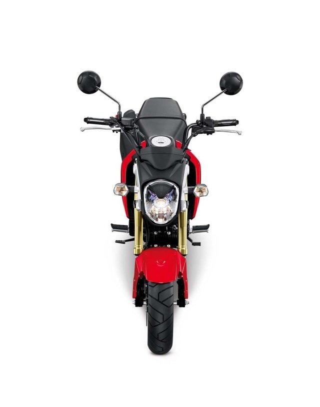 červená verzia čelný pohľad pohľad spredu na verziu honda-msx125-red