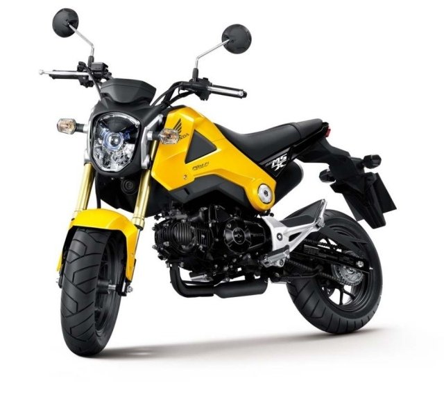 Žltý model motocykla Honda MSX125-2013