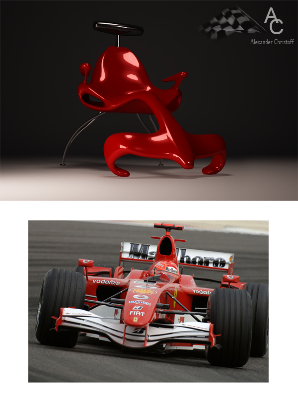 Lounge a relaxačné kreslo F1 ferrari design ohnivo červený lesk