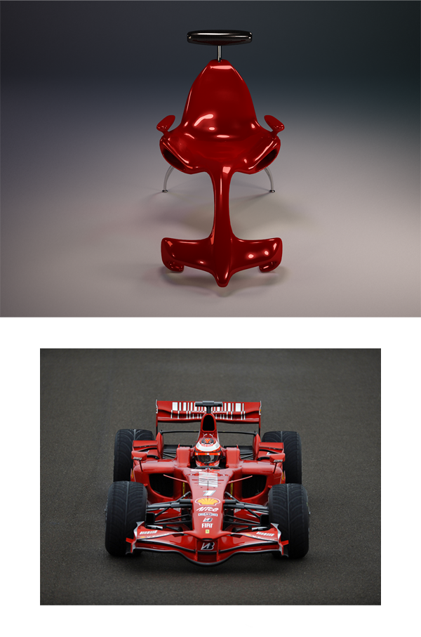 Lounge židle radu závodných automobilov Ferrari