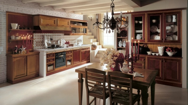 klasické-kuchyne-od-Mortini-Mobili-červené-drevo