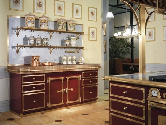 luxusná kuchyňa-starožitné-medené-motívy-reštart