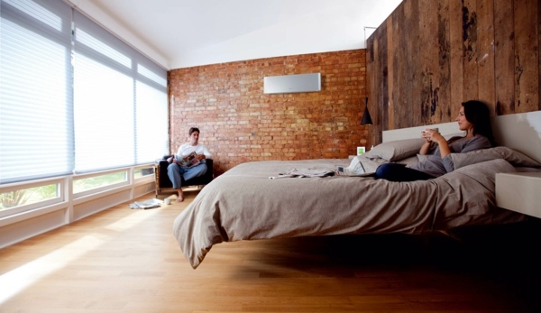 nastaviť dizajn klimatizácie vykurovanie tehlová stena neošetrená