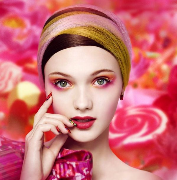 Líčenie očí letné tipy 2014 starostlivosť o vlasy ružové oranžové farby