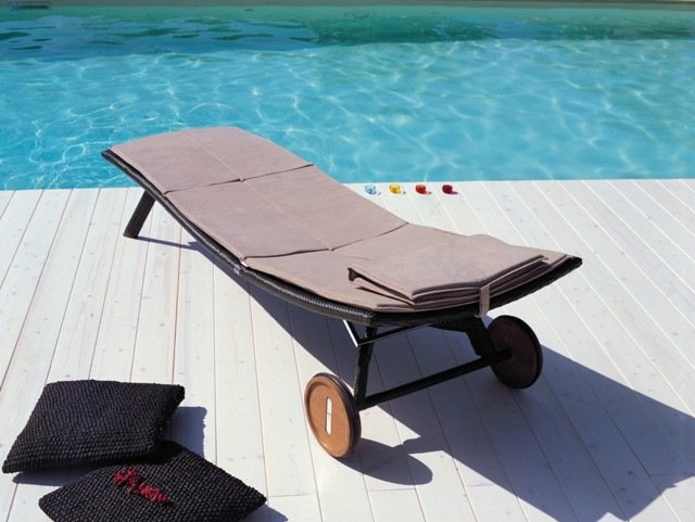 Lehátko ratanový podsedák dizajnérsky nábytok záhrada Ratanový sedací vankúš dizajnový nábytok záhrada EMU