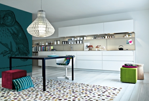 Nástenná dekorácia-kuchyňa-biely-luster