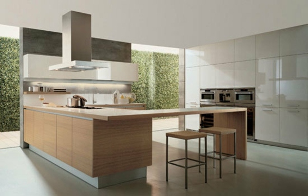 Drevený kuchynský ostrovček-moderný-digestor