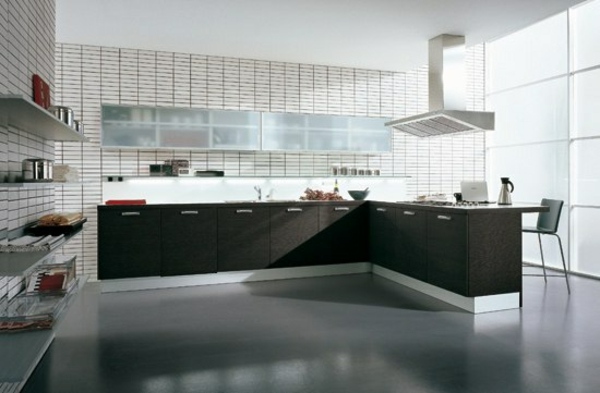 Rohová kuchyňa-tmavé drevo