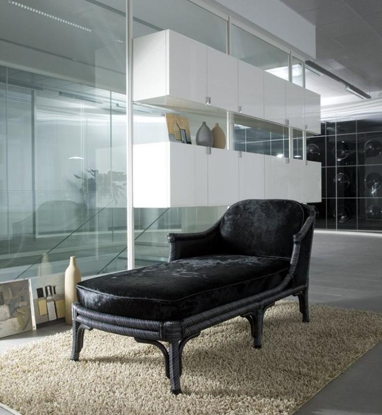 moderný-recamiere-design-ratan-čierny-LUISA-Dolcefarniente