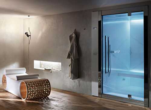 Kúpeľné centrum s ležadlom z olivového dreva