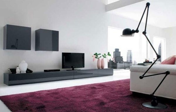 vysoká lesklá moderná nástenná jednotka schwraz glamour séria dall agnese