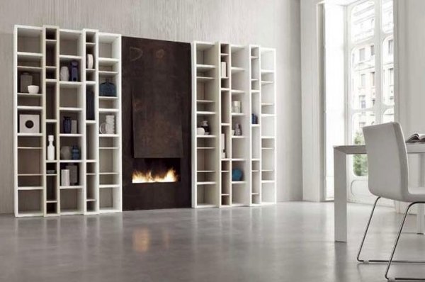 knižnice krbový modulárny systém