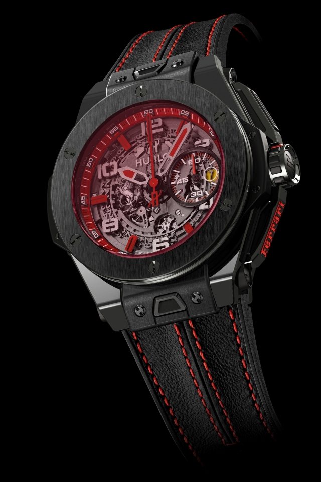 hublot keramické červené čierne hodinky ferrari