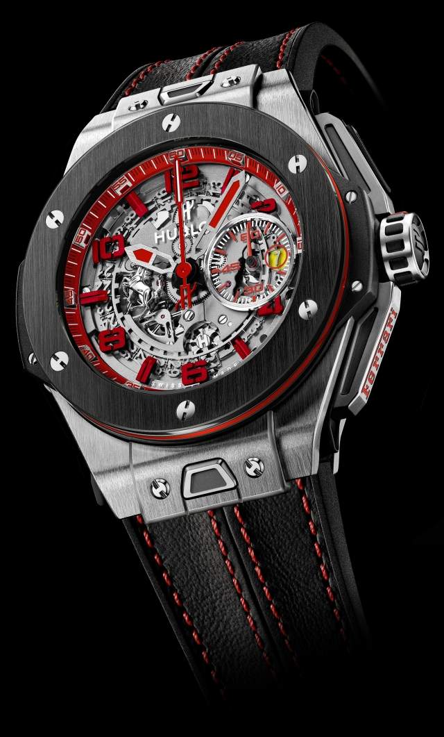 hodinky ferrari hublot červená čierna veľký tresk