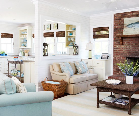 útulná obývačka-otvorená kuchyňa