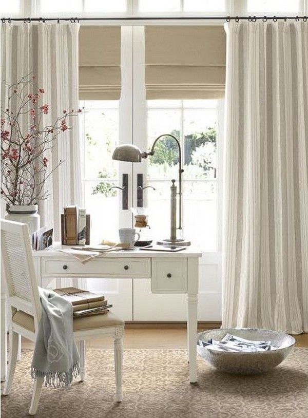 Skriňové závesy pruhy vzor svetlé farby bavlna