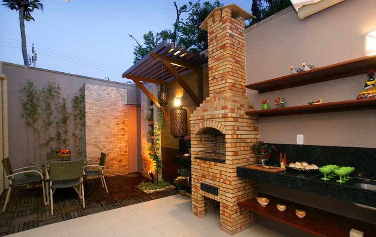 záhradná kuchyňa murovaná žulová pracovná doska čierna