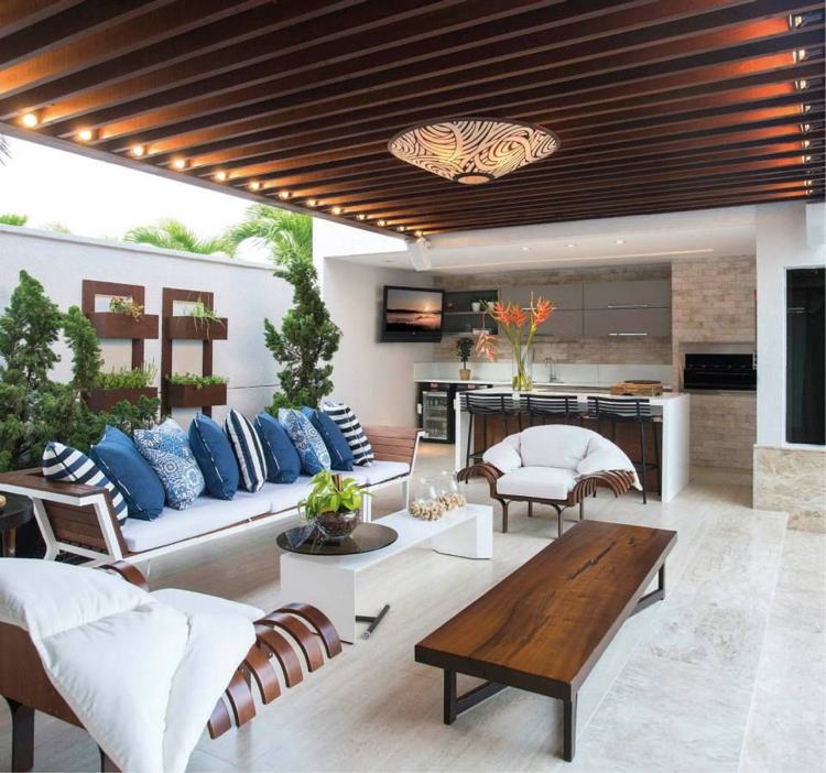 vonkajšia kuchyňa záhrada kuchyňa sedacia časť baldachýn integrované svetlá