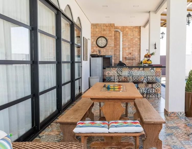 Vonkajšia kuchynská vzorovaná dlažba holofen v štýle Malorky