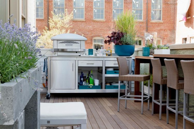 Letná kuchyňa vyvýšený záhon rastliny bylinky