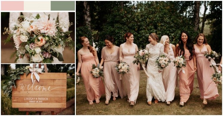 perfektná svadobná jarná farebná paleta pastelovo ružová