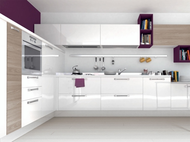 Pohľad na plán kuchyne vpredu praktické kuchynské doplnky