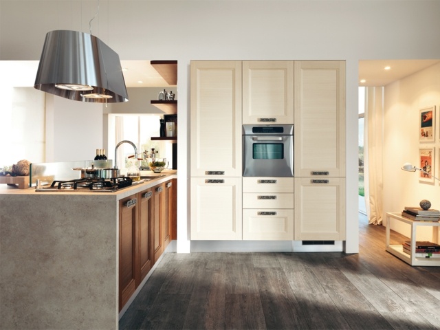 Skrinka vo vidieckom štýle z nerezovej ocele vstavaná digestor