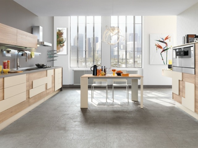 Kuchyňa béžová farba originálne priestranné nápady zariadenie