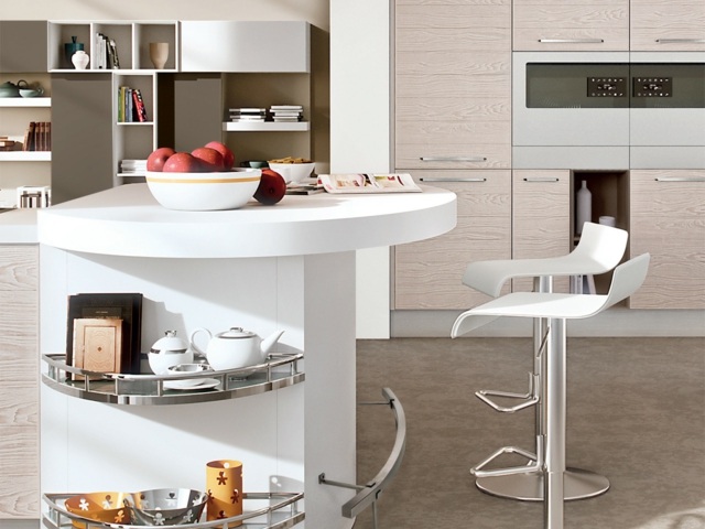 Kuchynské police vstavané do barových stoličiek vstavané podlahové spotrebiče