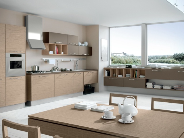 Drevené spotrebiče detaily z nehrdzavejúcej ocele jedálenský stôl neutrálna farebná schéma