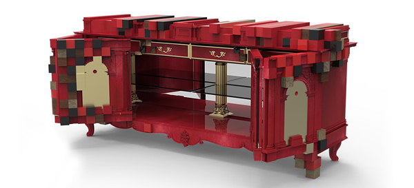 piccadilly príborník klasický moderný červený čierny boca do lobo