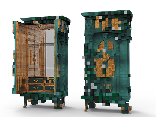 piccadilly kolekcia boca do lobo skrinka smaragdovo zelené drevo