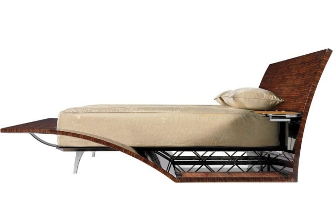 drevený posteľ, bočný pohľad, dizajn nábytku, brad pitt